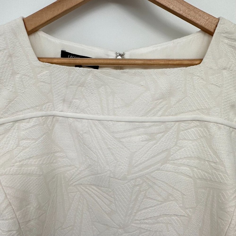 Lafayette 148 New York Cream Textured Dress - Picture 5 of 12